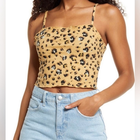 BP. Crop Ribbed Leopard Knit Cardigan/Camisole Set Size XL - Picture 2 of 9